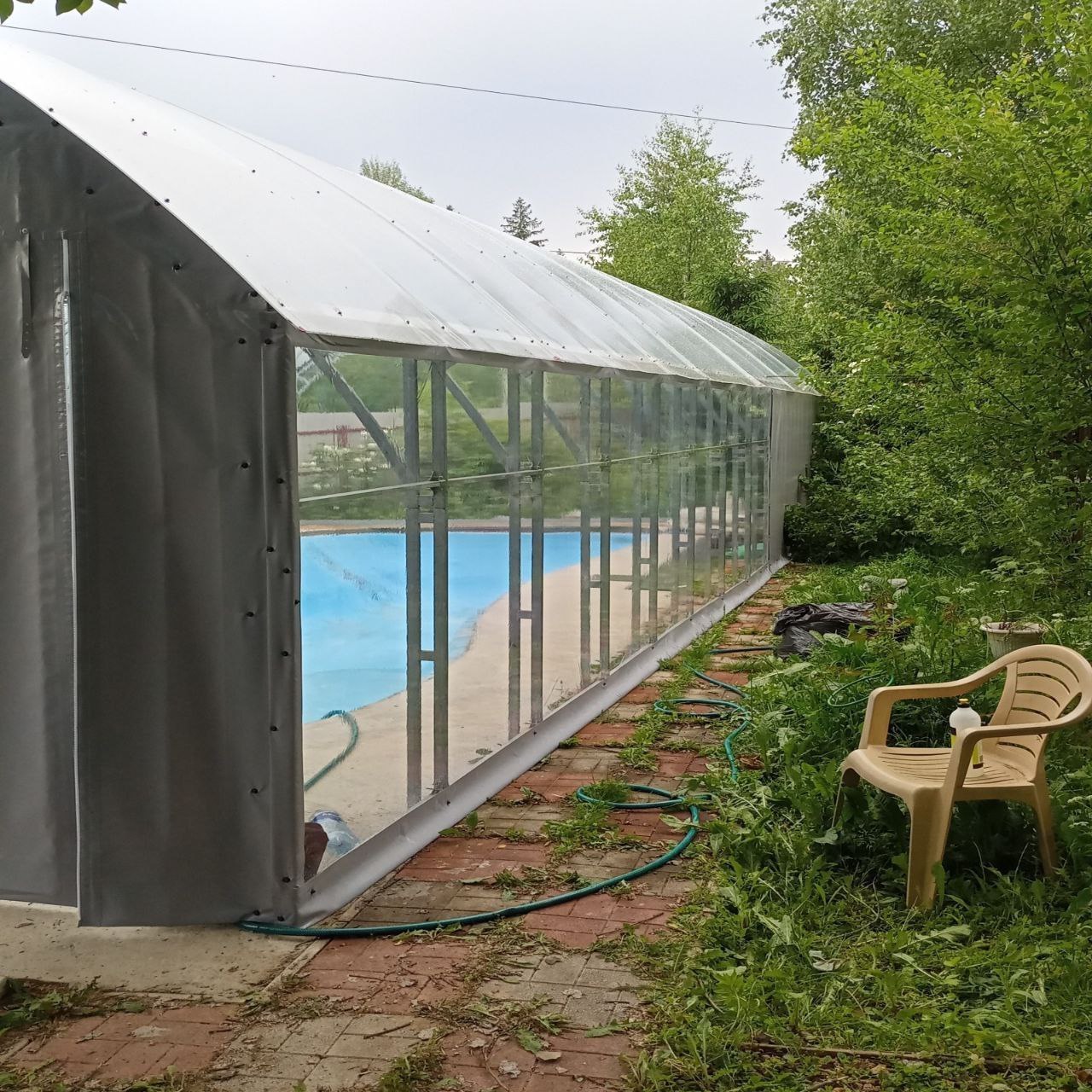 Мягкое остекление павильона с бассейном в Острогожске